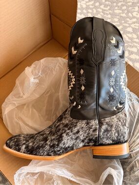 Cowhide Genuine Leather Western Mens Boots